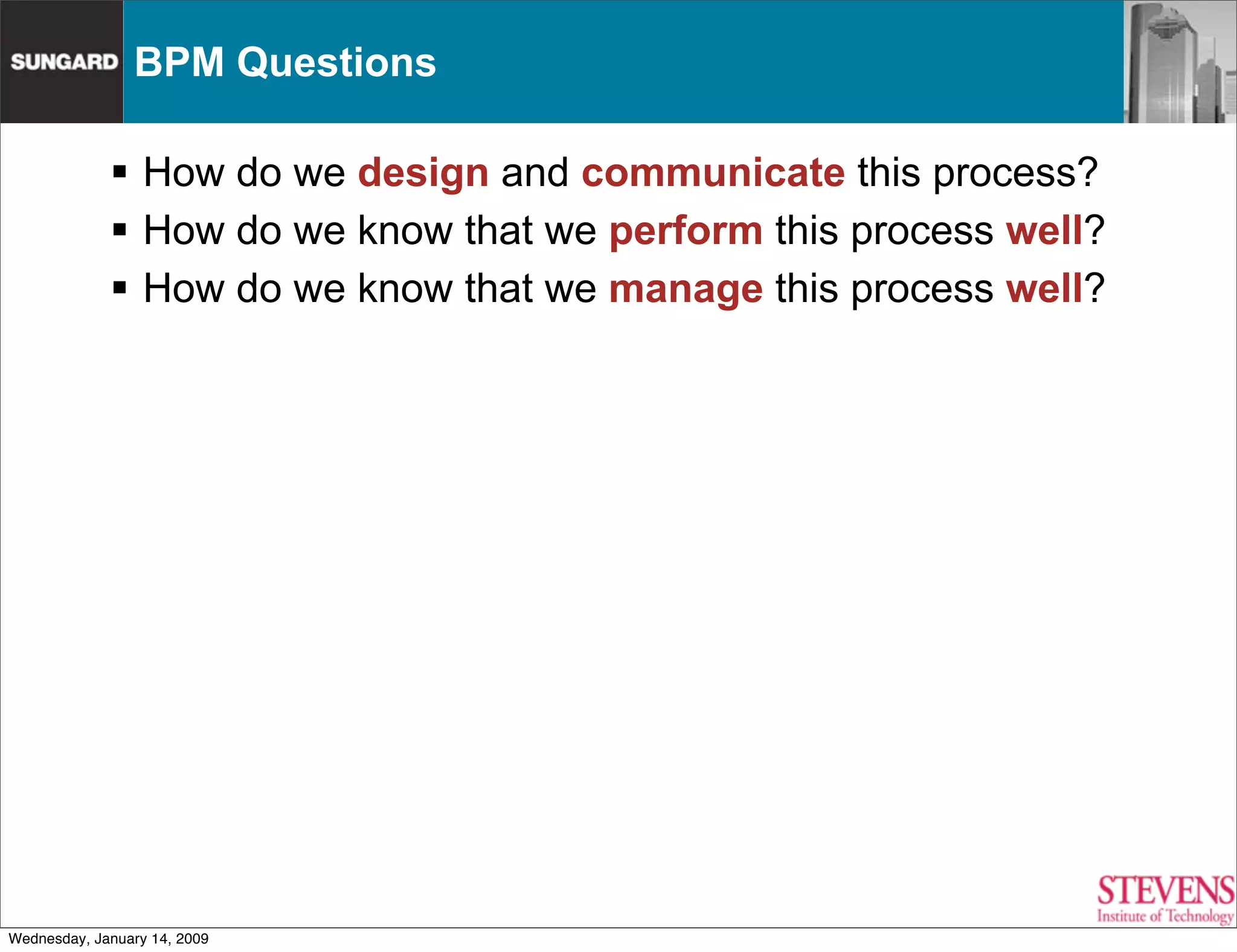 From Process Management to Process Innovation