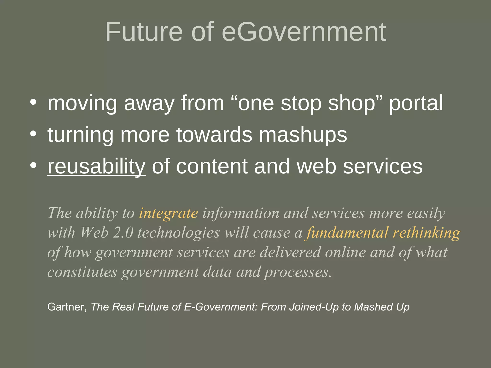 Transformational eGov - GTC SW 2009