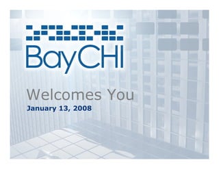 Welcomes You
January 13, 2008
 