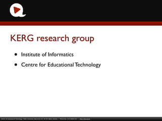 KERG - Knowledge Environments Research Group