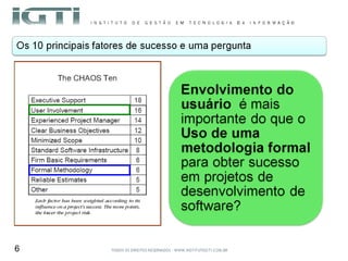 Fonte: The Standish Group International, Inc. 2004 THIRD QUARTER RESEARCH REPORT 