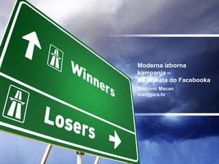 Moderna izborna kampanja –  od plakata do Facebooka Krešimir Macan manjgura.hr 