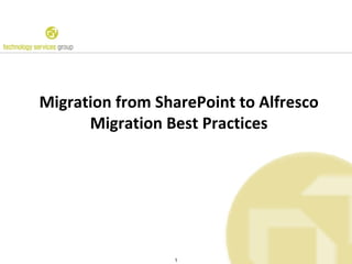 Migration from SharePoint to Alfresco Migration Best Practices 
