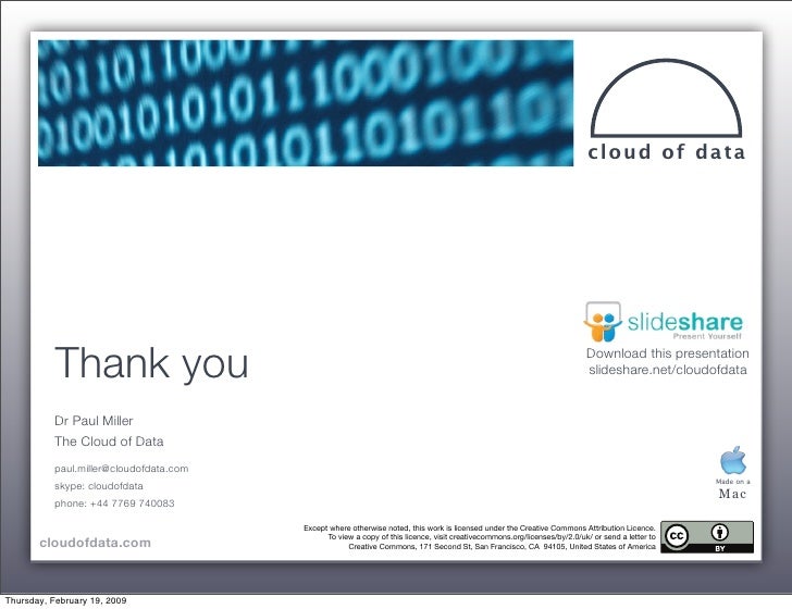 cloud of data Thank you