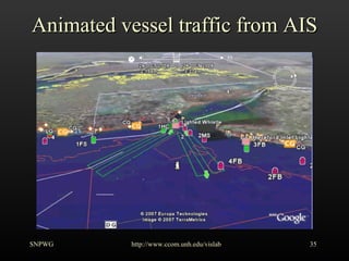 Animated vessel traffic from AIS SNPWG http://www.ccom.unh.edu/vislab   