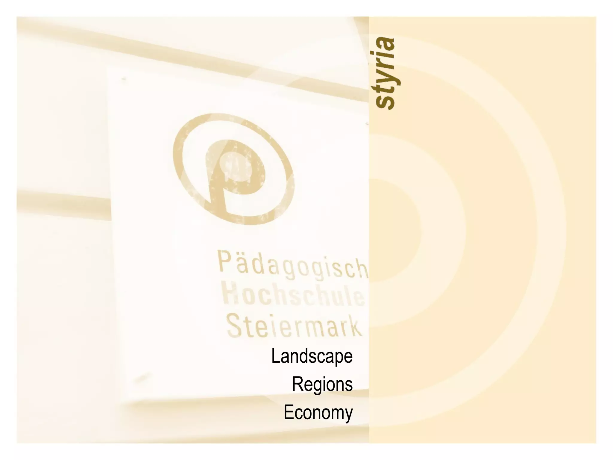 Landscape Regions Economy 