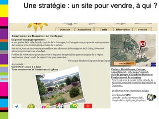 Une stratégie : un site pour vendre, à qui ? 