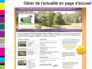 Gérer de l’actualité en page d’accueil 