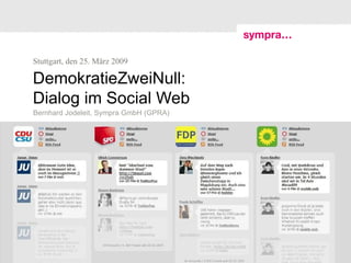 DemokratieZweiNull: Dialog im Social Web Bernhard Jodeleit, Sympra GmbH (GPRA) 