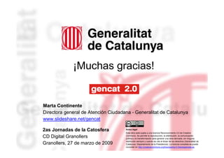 Gencat 2.0 en las 2as Jornadas Catosfera