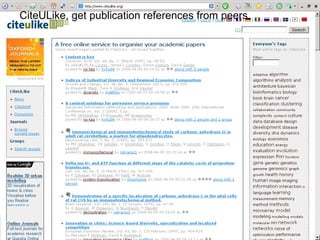 CiteULike, get publication references from peers 