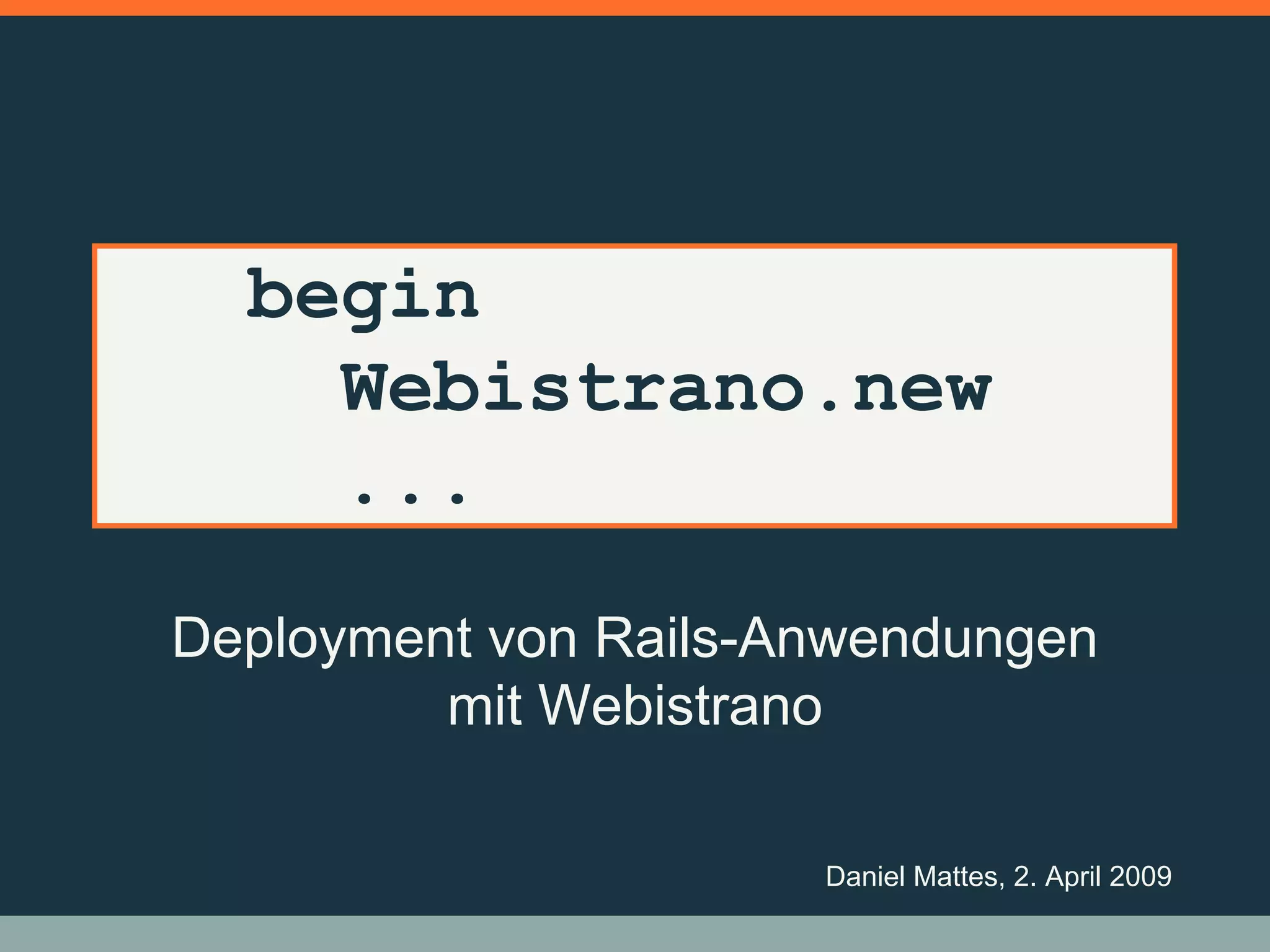 Deployment mit Webistrano