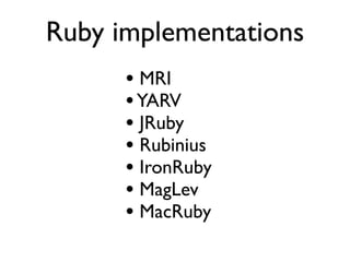 Ruby presentasjon på NTNU 22 april 2009