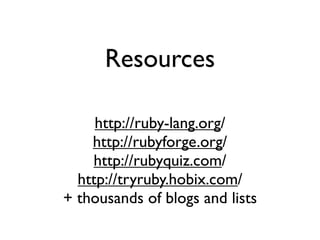 Ruby presentasjon på NTNU 22 april 2009