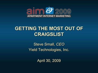 Getting the Most Out of Craigslist | PPT