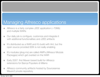 Maven Application Lifecycle Management for Alfresco