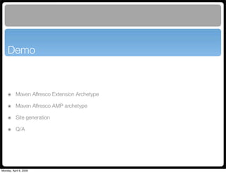 Maven Application Lifecycle Management for Alfresco