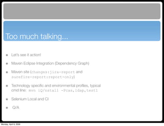 Maven Application Lifecycle Management for Alfresco