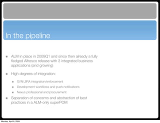 Maven Application Lifecycle Management for Alfresco