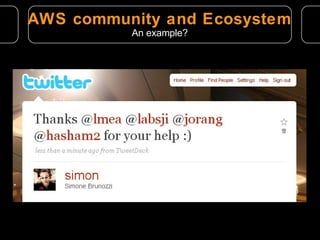 AWS community and Ecosystem An example? 
