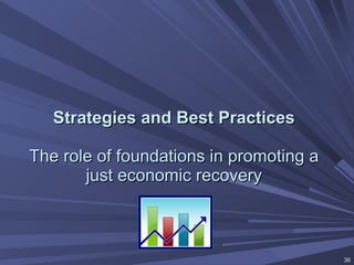 Strategies and Best Practices The role of foundations in promoting a just economic recovery 