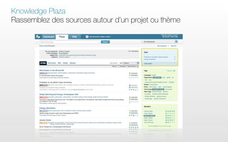 Knowledge Plaza
Rassemblez des sources autour d’un projet ou thème
 