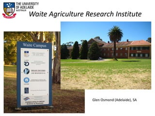 Waite Agriculture Research Institute
Glen Osmond (Adelaide), SA
 