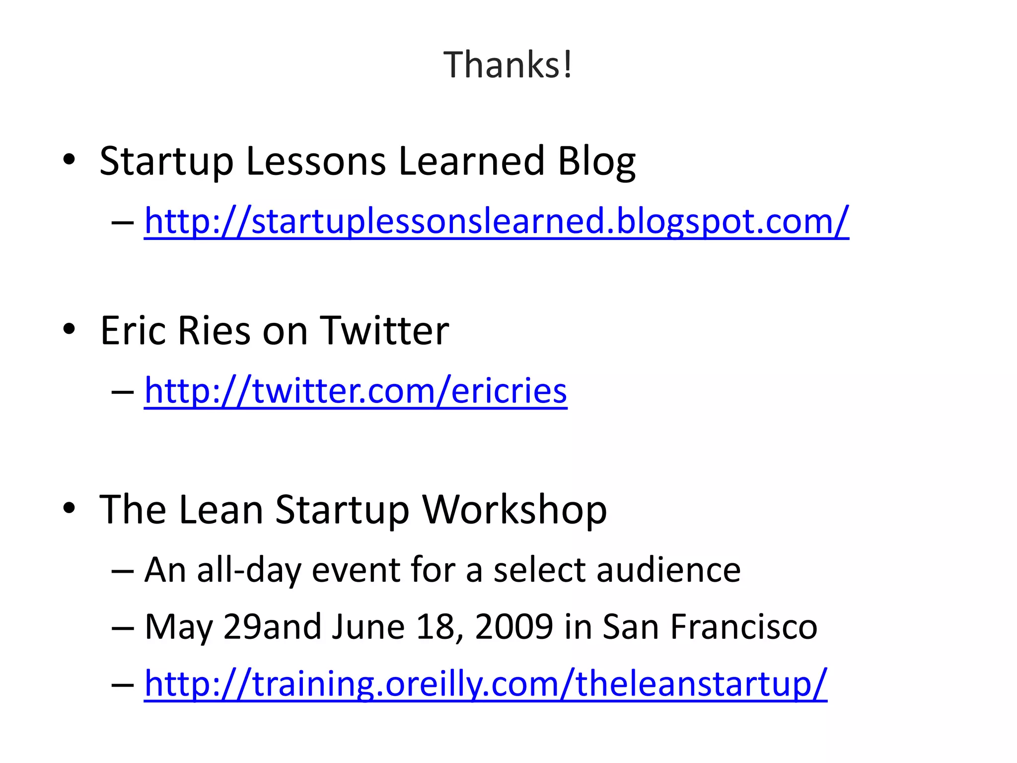 2009 05 21 The Lean Startup At SIPA