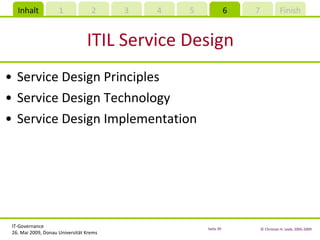 ITIL Service Design Service Design Principles Service Design Technology Service Design Implementation 