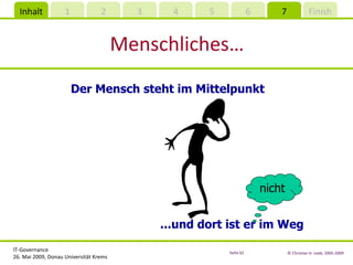 Menschliches… Der Mensch steht im Mittelpunkt ...und dort ist er im Weg nicht 