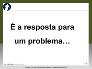 É a resposta para um problema… 