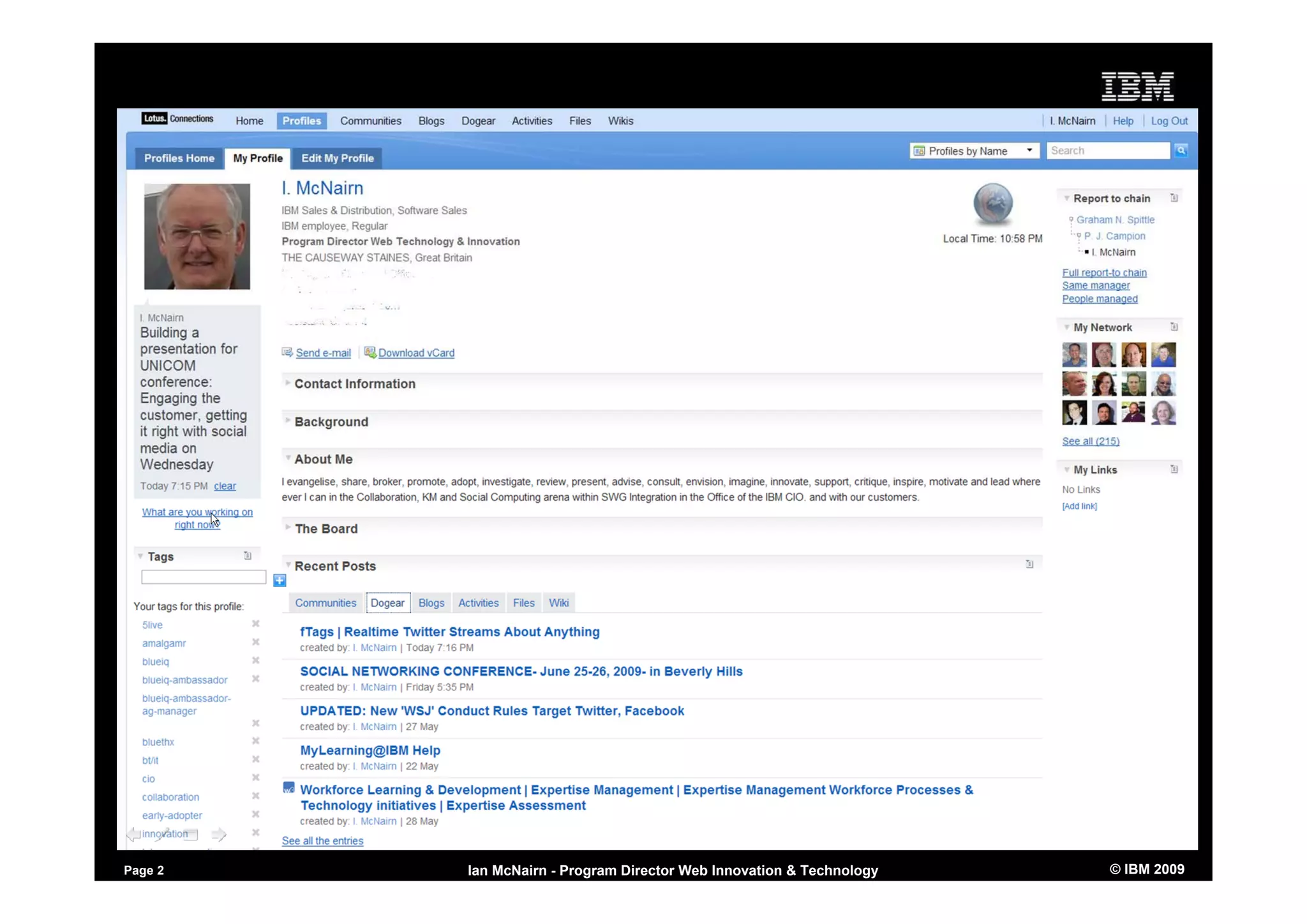 Using Social Software to Market yourself - inside and outside the firewall
