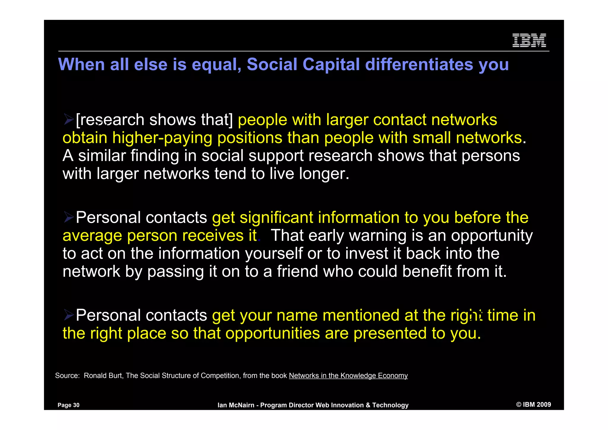 Using Social Software to Market yourself - inside and outside the firewall