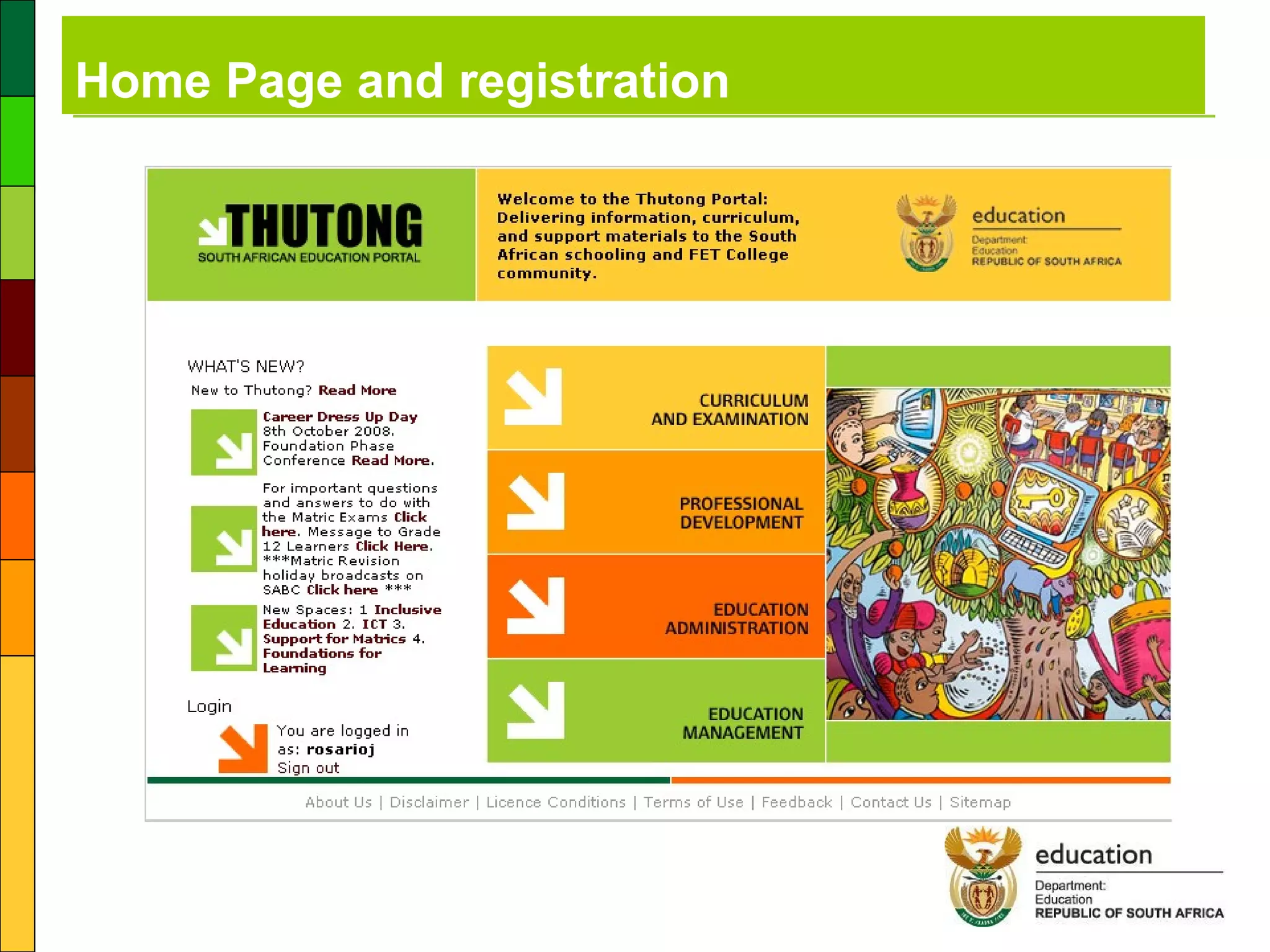 Home Page and registration 