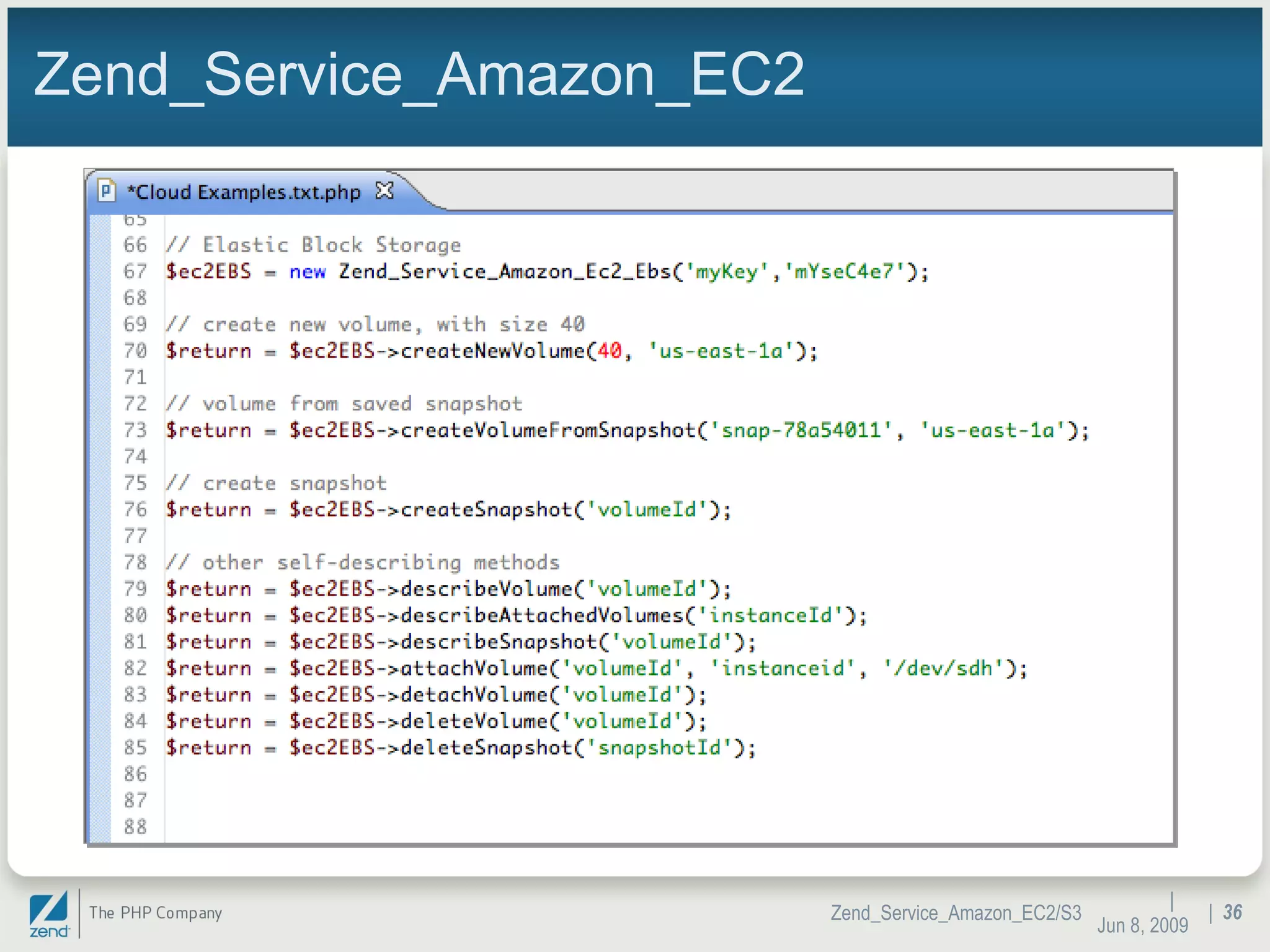 Zend_Service_Amazon_EC2 |  Jun 10, 2009 Zend_Service_Amazon_EC2/S3 |  