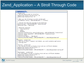 Zend_Application – A Stroll Through Code |  Jun 10, 2009 Zend_Application |  