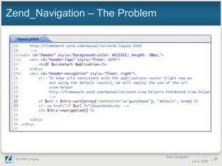 Zend_Navigation – The Problem |  Jun 10, 2009 Zend_Navigation |  