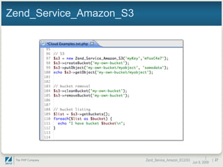 Zend_Service_Amazon_S3 |  Jun 10, 2009 Zend_Service_Amazon_EC2/S3 |  