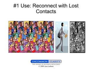 #1 Use: Reconnect with Lost Contacts 