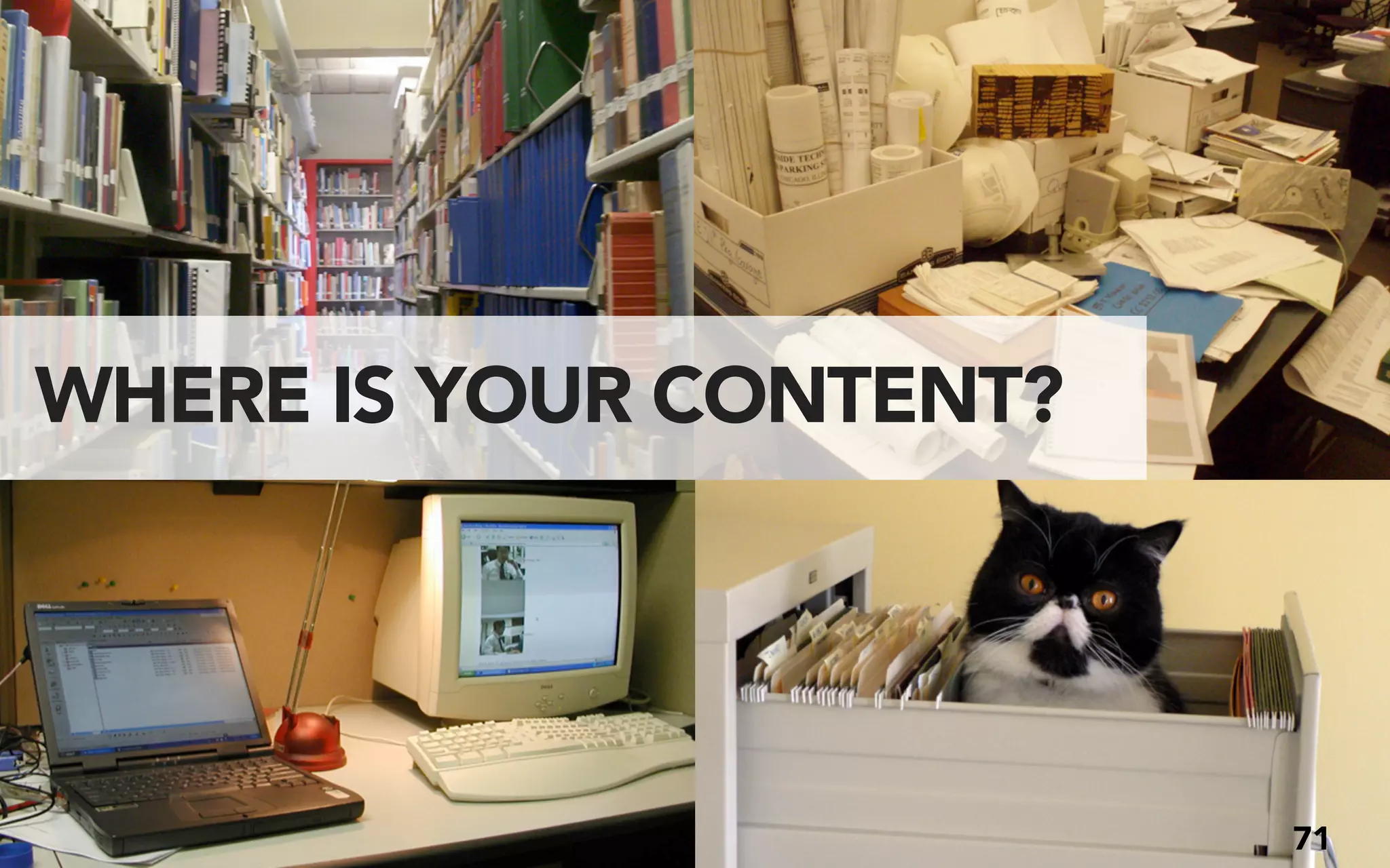 WHERE IS YOUR CONTENT?




                         71
 