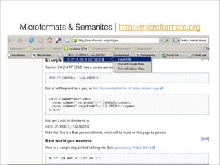 Microformats & Semanitcs | http://microformats.org
 