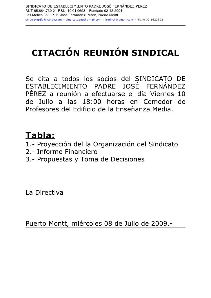2009-07-10 Sindicato Citacion Reunion