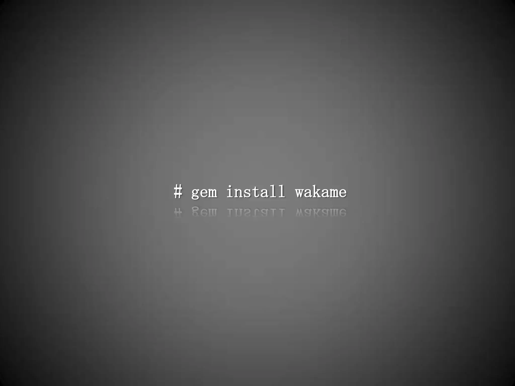 # gem install wakame