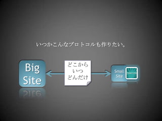 いつかこんなプロトコルも作りたい。Big SiteどこからいつどんだけSmall Site