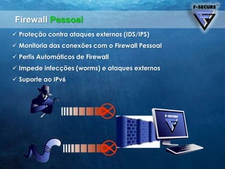 PROTEÇÃO ZERO-HOURPROTEÇÃO PARA O SISTEMA DEARQUIVOSANTIVIRUSANTISPYWAREANTIROOTKITNETWORK QUARANTINEFIREWALL PROTEÇÃO PARAA REDEIDS/IPS