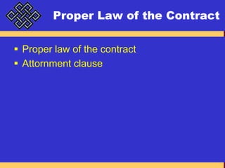 Proper Law of the ContractProper law of the contractAttornment clause