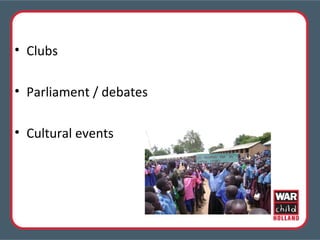 Clubs Parliament / debates Cultural events 