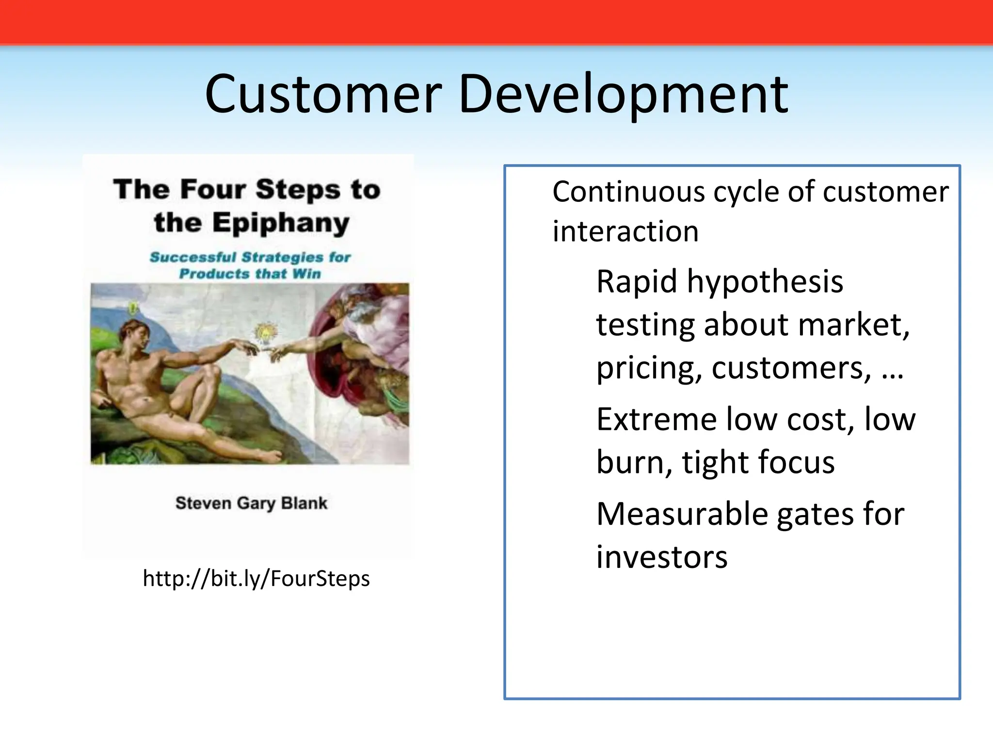 Customer DevelopmentContinuous cycle of customer interaction