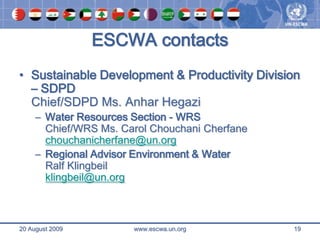 R. Klingbeil, 2009: Transboundary Water and Transboundary Aquifers in the Middle East: Opportunities for Sharing a Precious Resource