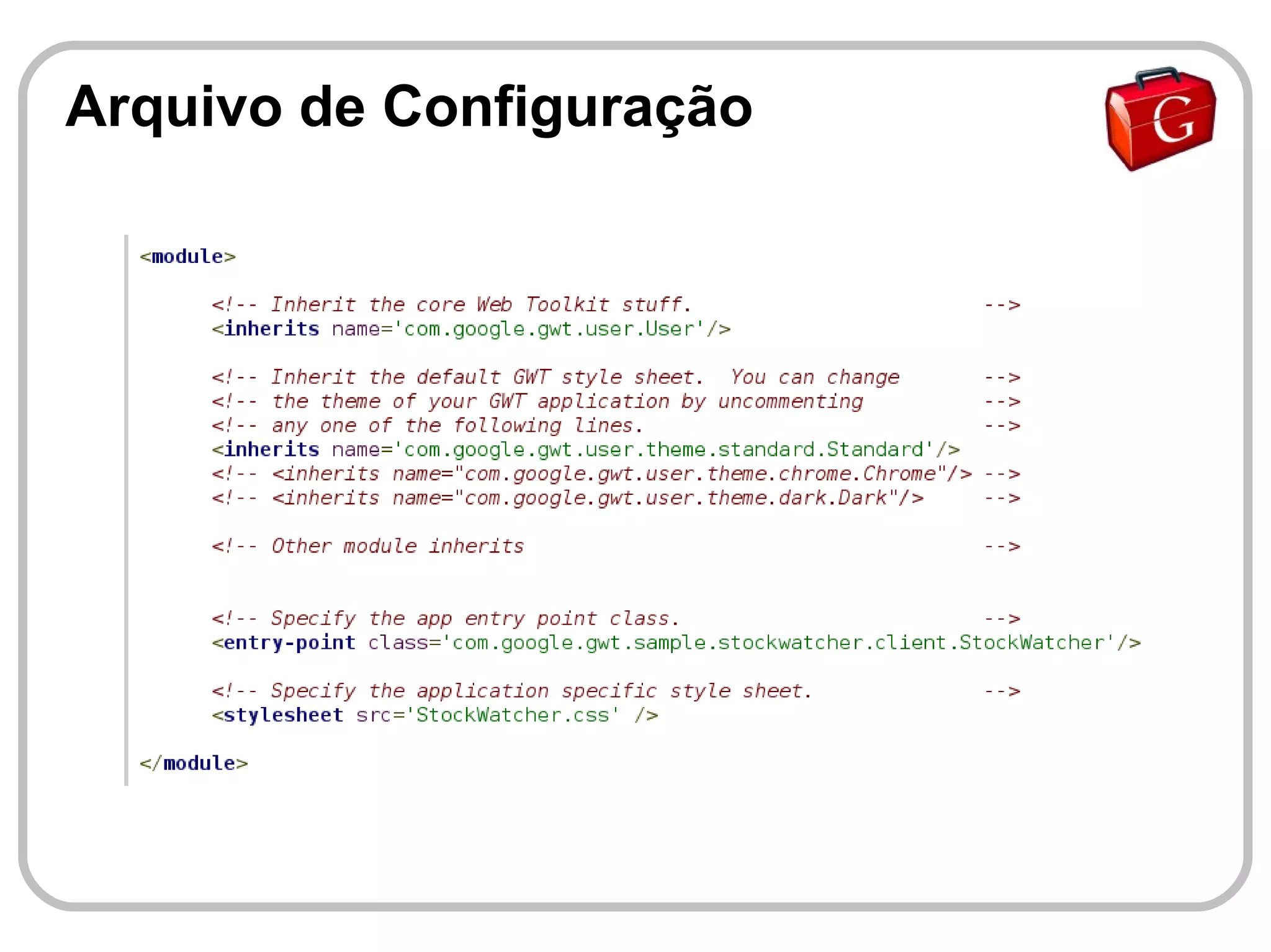 Arquivo de Configuração
 